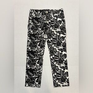 Gucci Black and White Floral Pants Womens Size Eu 38